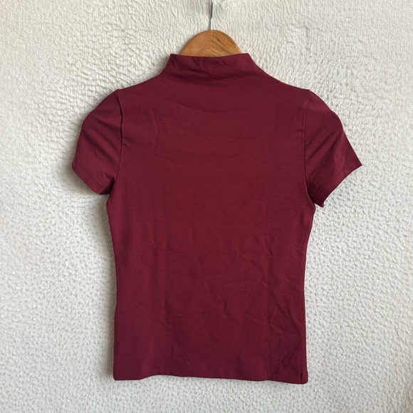 Madewell Short-Sleeve Mockneck Tee Womens XS‎ Red - Picture 3 of 8